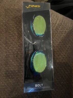 FINIS Bolt Men's Racing Swim Goggles — Green Mirrored Lenses
